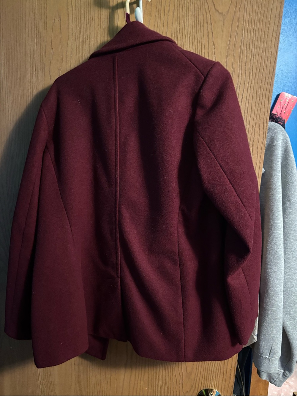 Old Navy Burgundy Double-Breasted Peacoat - Picture 3 of 4